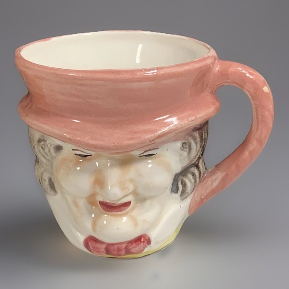 Toby Novelty Ceramic Pitcher + Mug Set Character Face Soldier Quirky 2 Pcs VTG - Picture 7 of 12